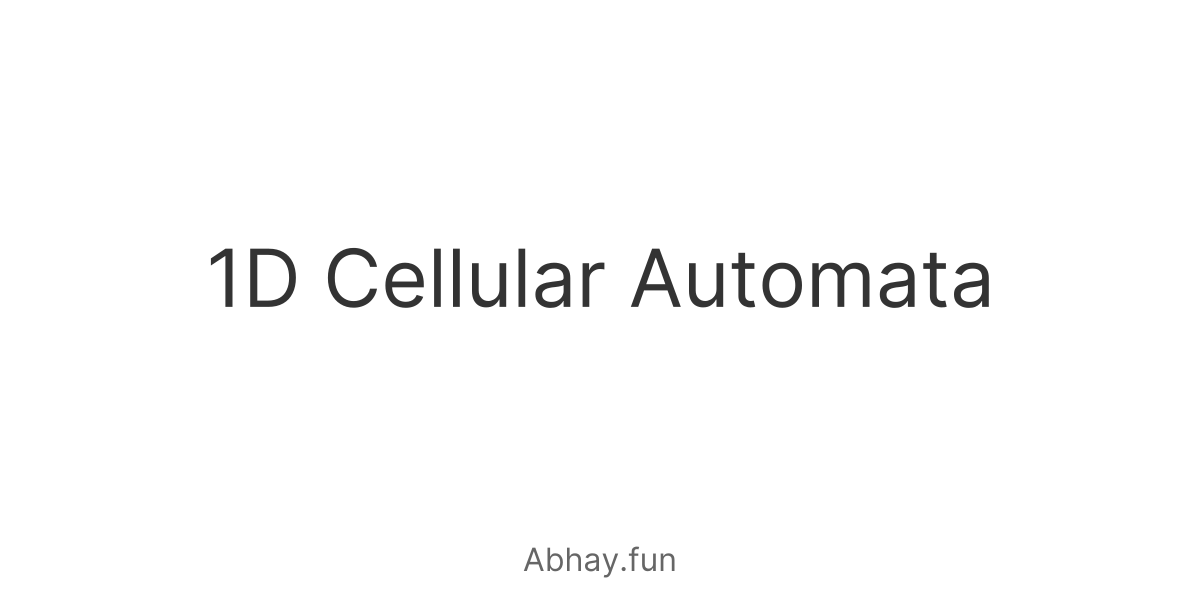 Explore 1D Cellular Automata: An Interactive Simulation