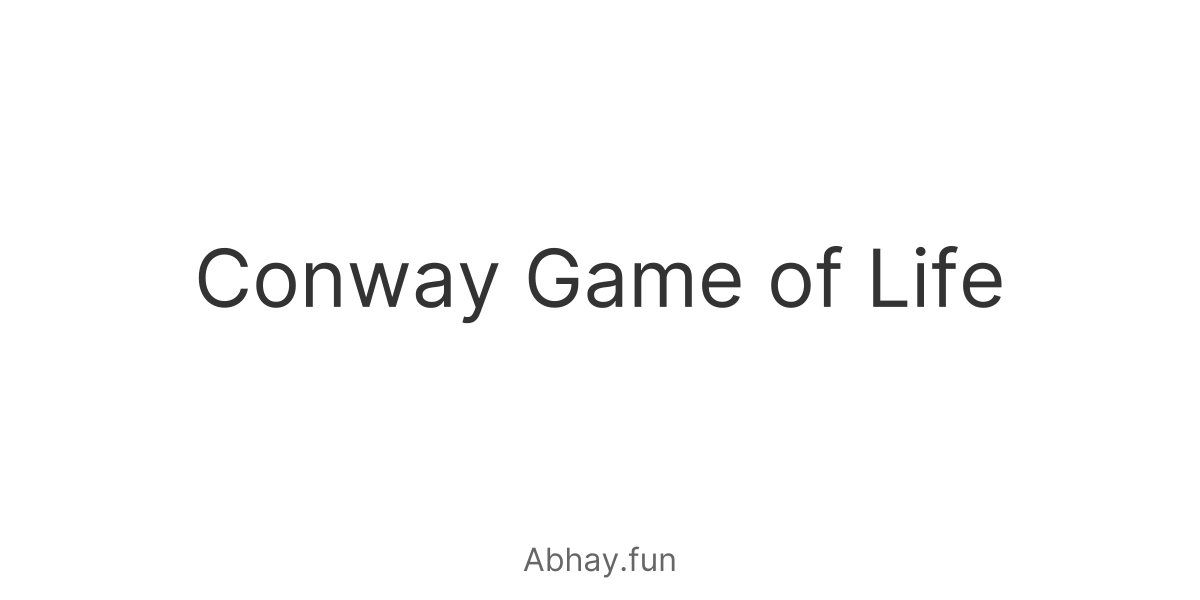 Discover Conway's Game of Life: An Engaging Interactive Experience