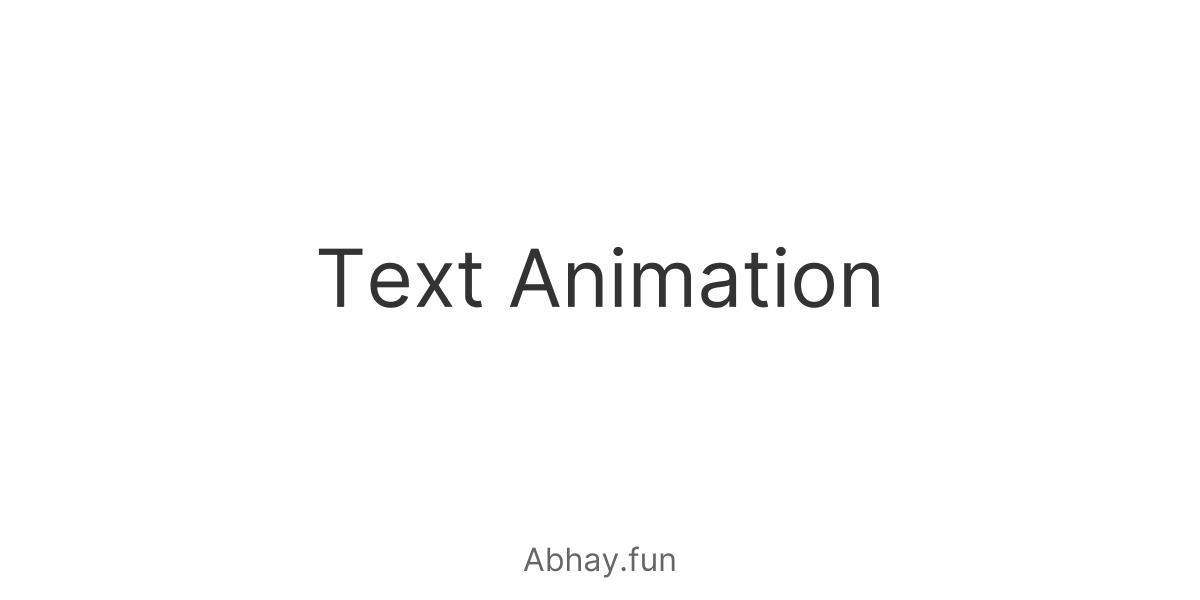 Create Text Animation